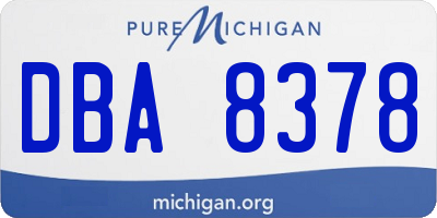 MI license plate DBA8378