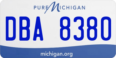 MI license plate DBA8380