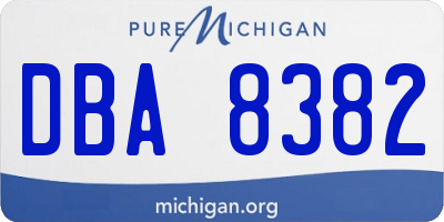 MI license plate DBA8382