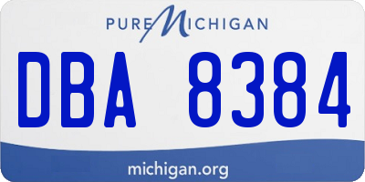 MI license plate DBA8384