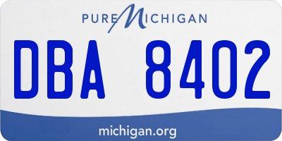 MI license plate DBA8402