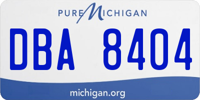 MI license plate DBA8404