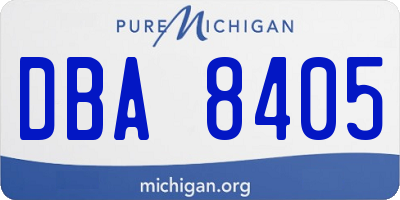 MI license plate DBA8405