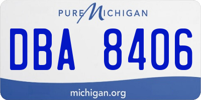 MI license plate DBA8406