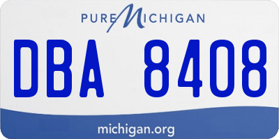 MI license plate DBA8408