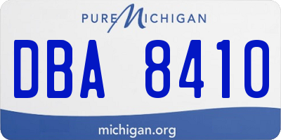 MI license plate DBA8410