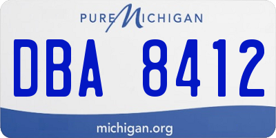 MI license plate DBA8412