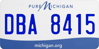 MI license plate DBA8415
