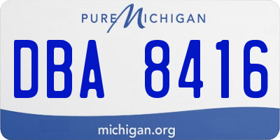 MI license plate DBA8416