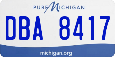 MI license plate DBA8417