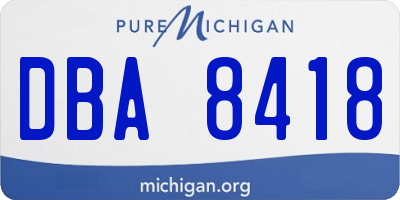 MI license plate DBA8418