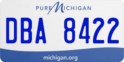MI license plate DBA8422