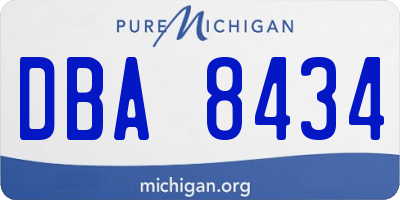 MI license plate DBA8434