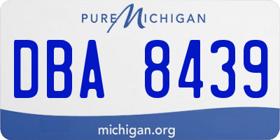MI license plate DBA8439