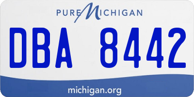MI license plate DBA8442