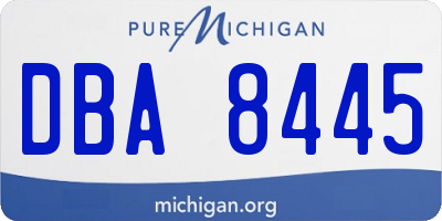 MI license plate DBA8445