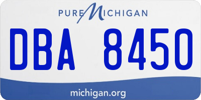 MI license plate DBA8450