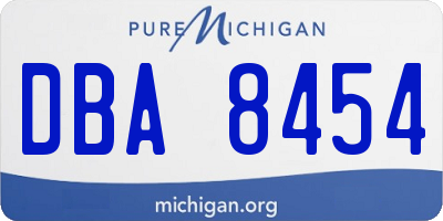 MI license plate DBA8454