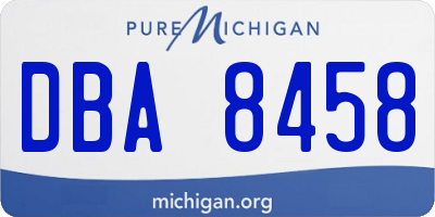 MI license plate DBA8458