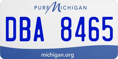 MI license plate DBA8465