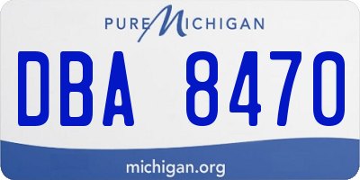 MI license plate DBA8470