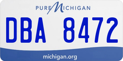 MI license plate DBA8472