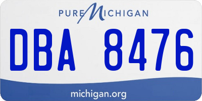 MI license plate DBA8476