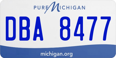 MI license plate DBA8477