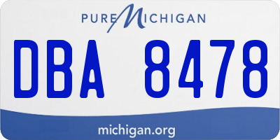 MI license plate DBA8478