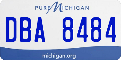 MI license plate DBA8484