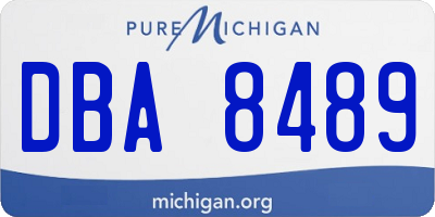 MI license plate DBA8489