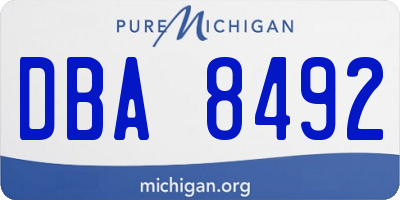 MI license plate DBA8492