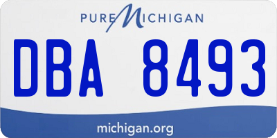 MI license plate DBA8493