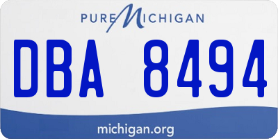 MI license plate DBA8494