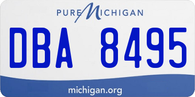 MI license plate DBA8495