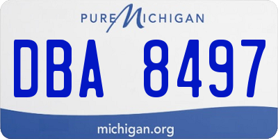 MI license plate DBA8497