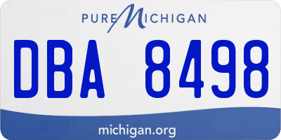 MI license plate DBA8498