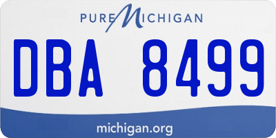 MI license plate DBA8499