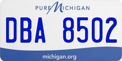 MI license plate DBA8502