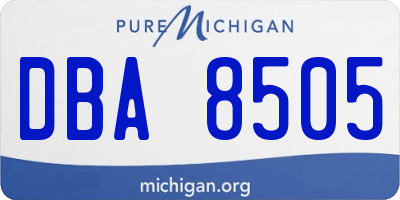 MI license plate DBA8505