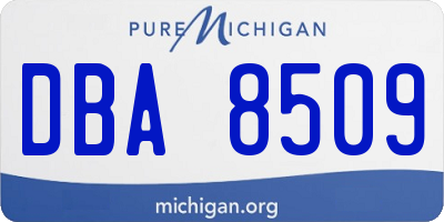 MI license plate DBA8509