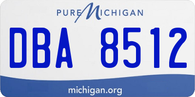 MI license plate DBA8512