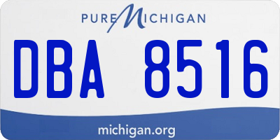 MI license plate DBA8516