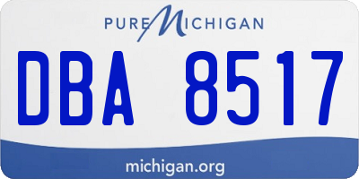 MI license plate DBA8517