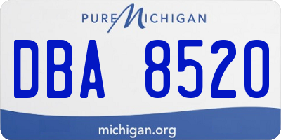 MI license plate DBA8520