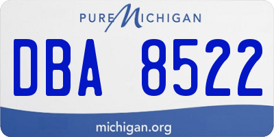 MI license plate DBA8522
