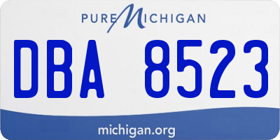 MI license plate DBA8523