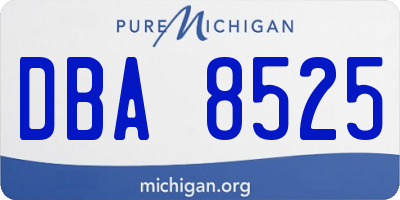 MI license plate DBA8525