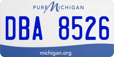 MI license plate DBA8526