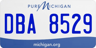 MI license plate DBA8529